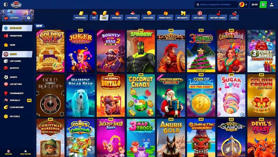BigClash Casino slots page screenshot