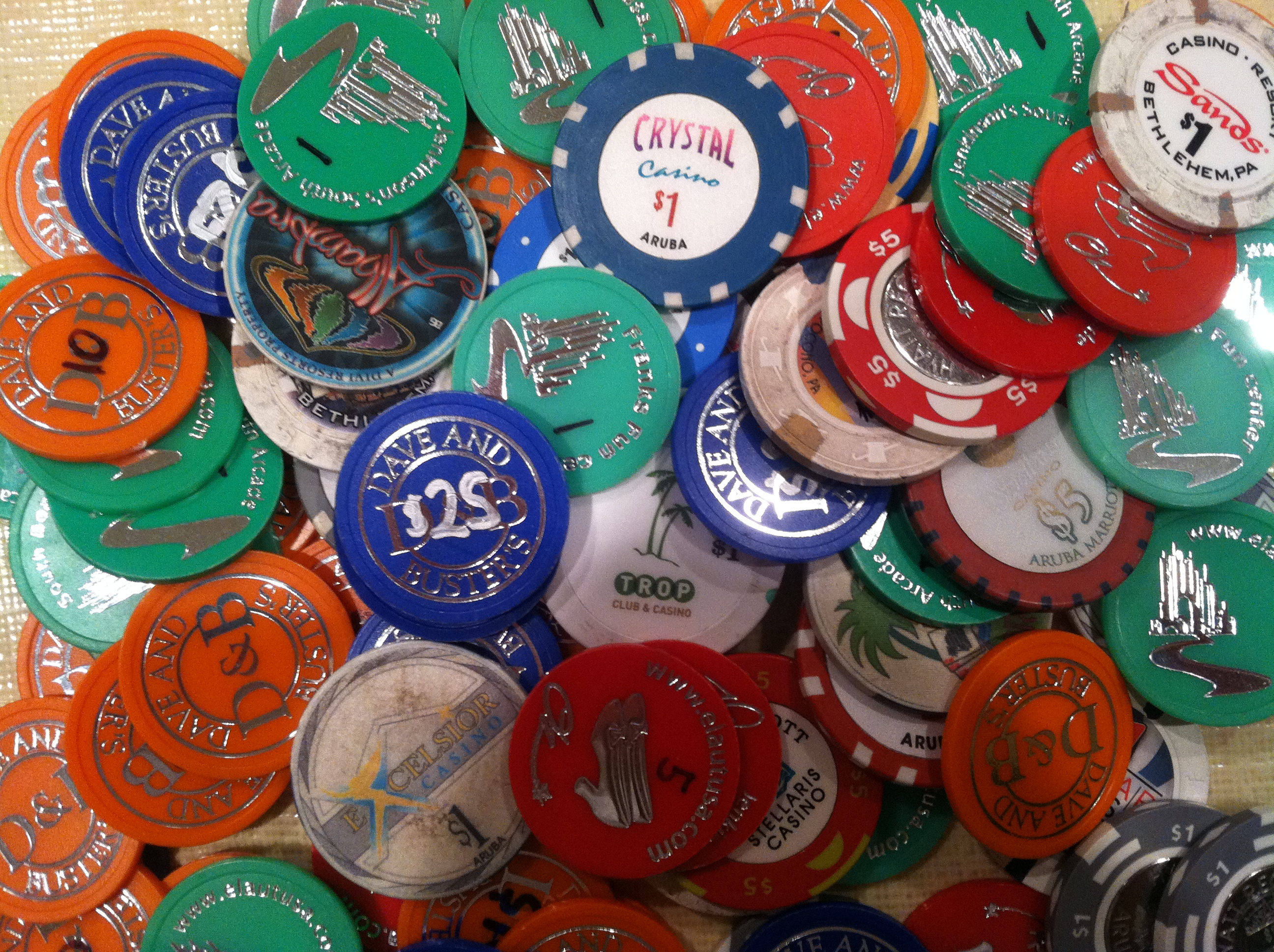 Real casino chips used for a casino wagering requirements explainer