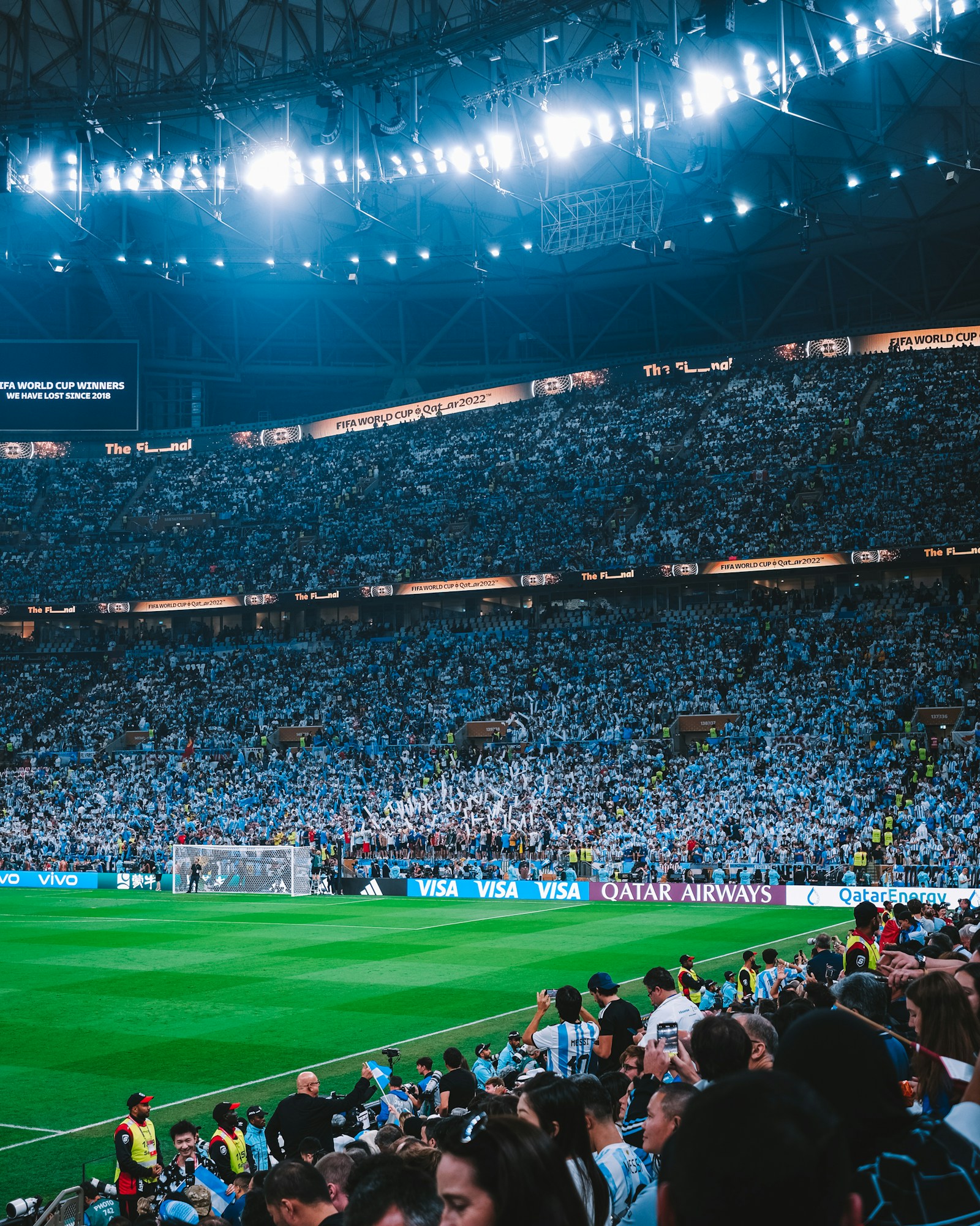 Football stadium crowd for England vs Croatia World Cup preview