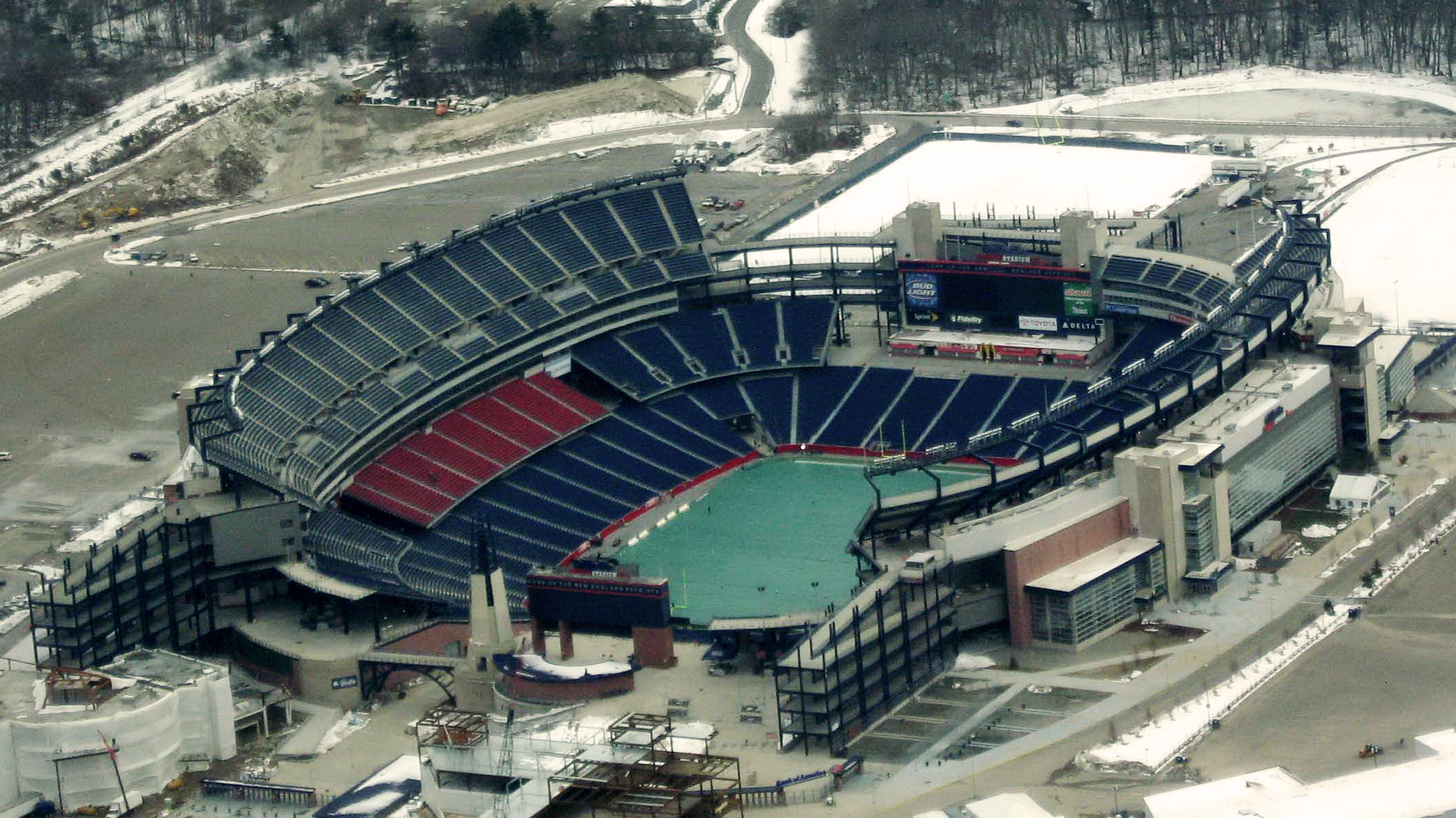 Aerial view of Gillette Stadium in Foxborough for England vs Ghana World Cup preview
