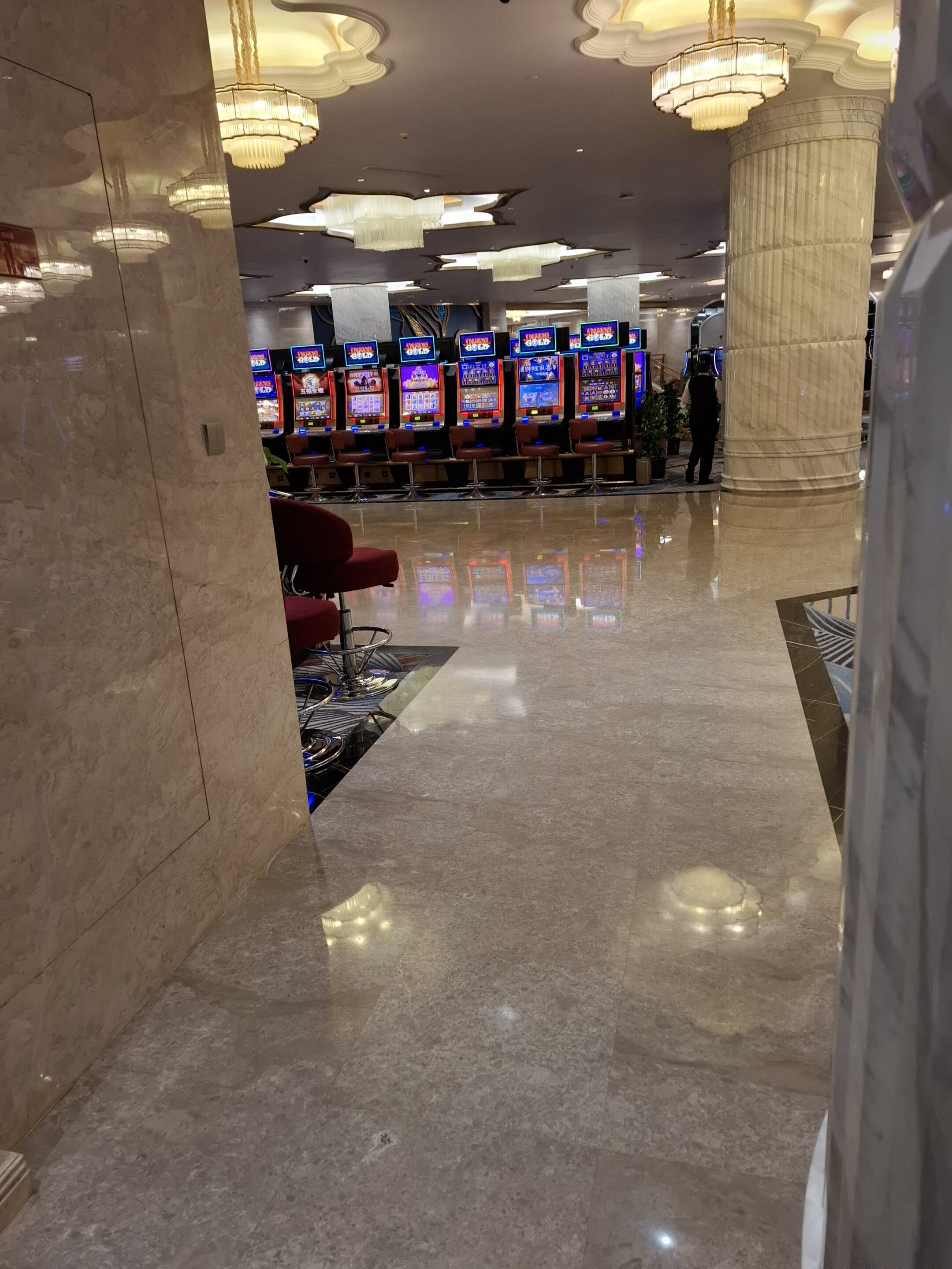 Casino slot machines representing crypto casino deposit decisions