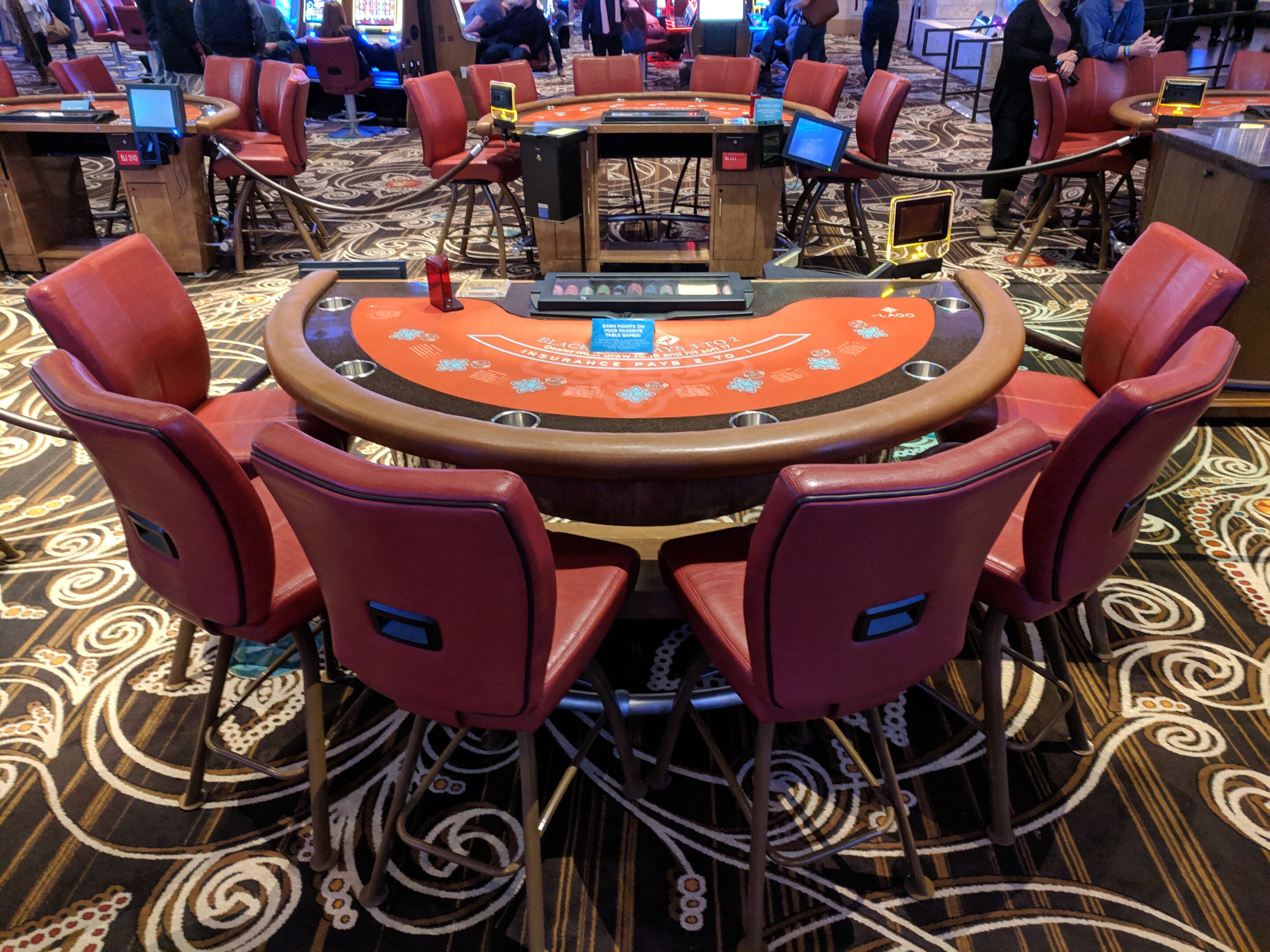 Real casino blackjack table used for a live dealer player experience guide
