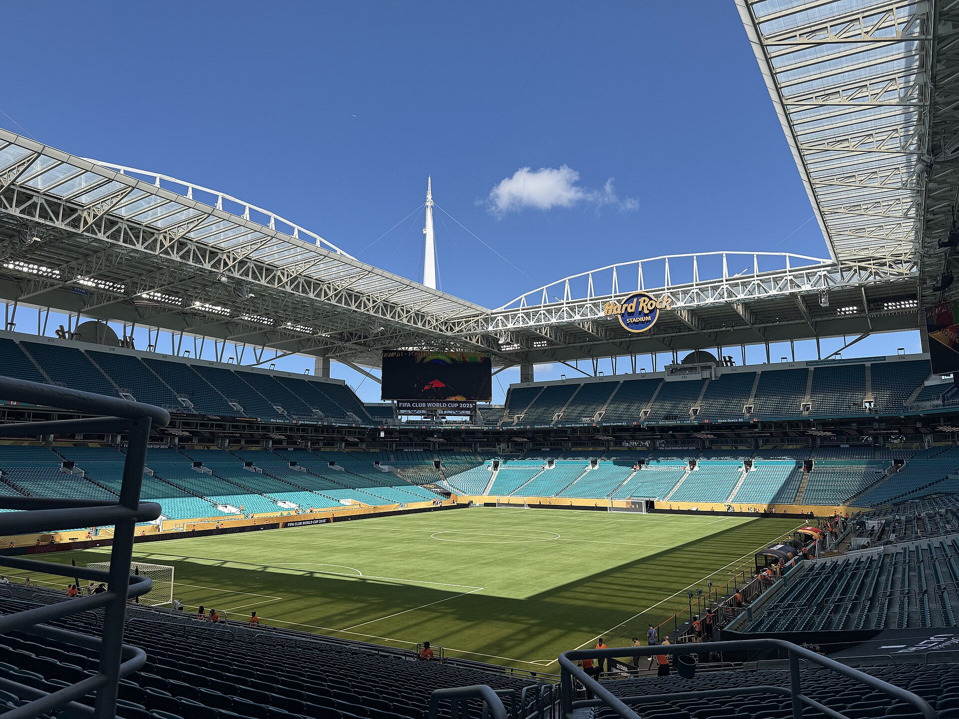 Hard Rock Stadium configured for a football tournament before Uruguay vs Cabo Verde World Cup preview