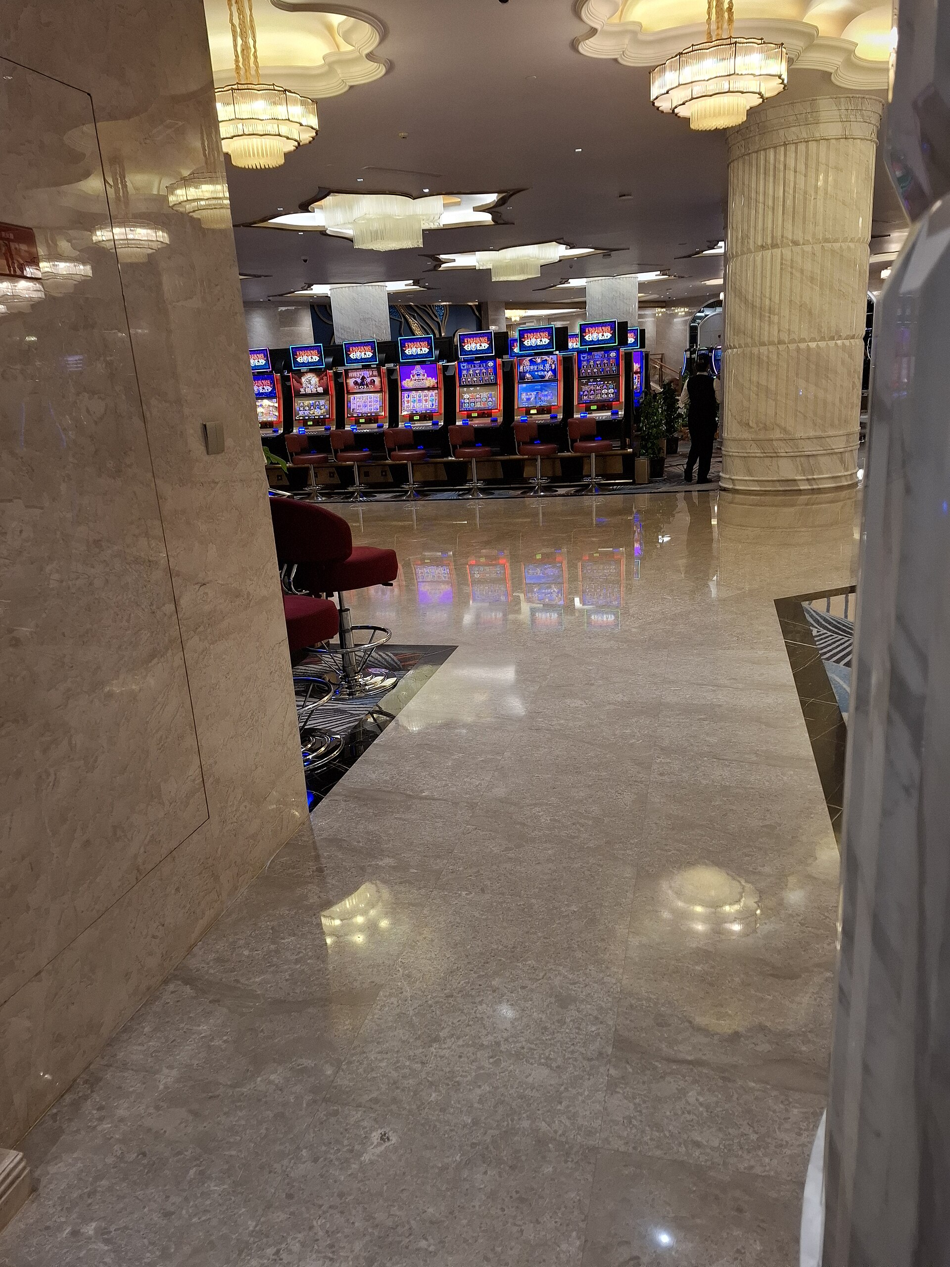 Casino slot machines representing account-based online casino play