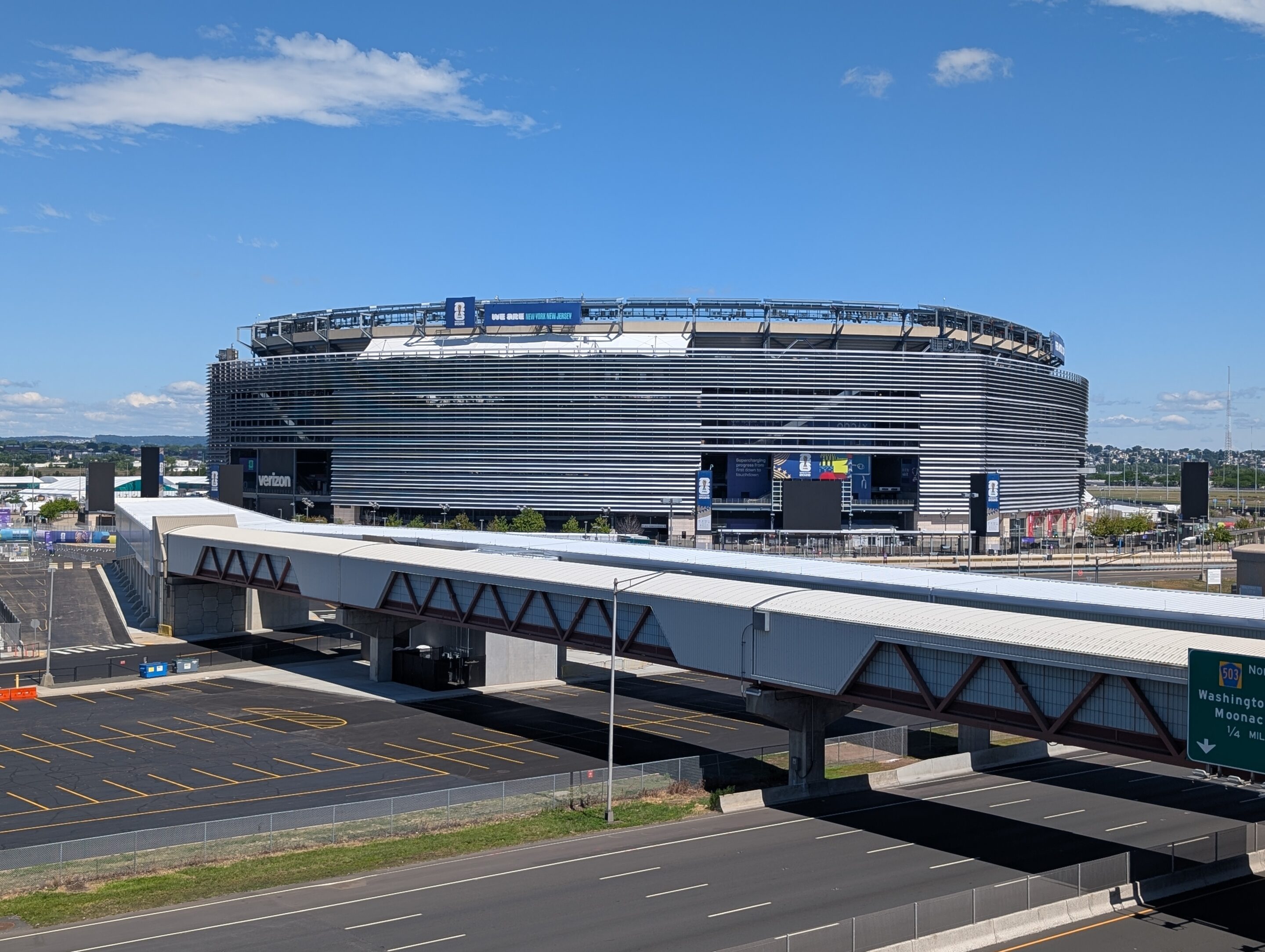 MetLife Stadium exterior during the 2026 FIFA World Cup for Brazil vs Norway preview