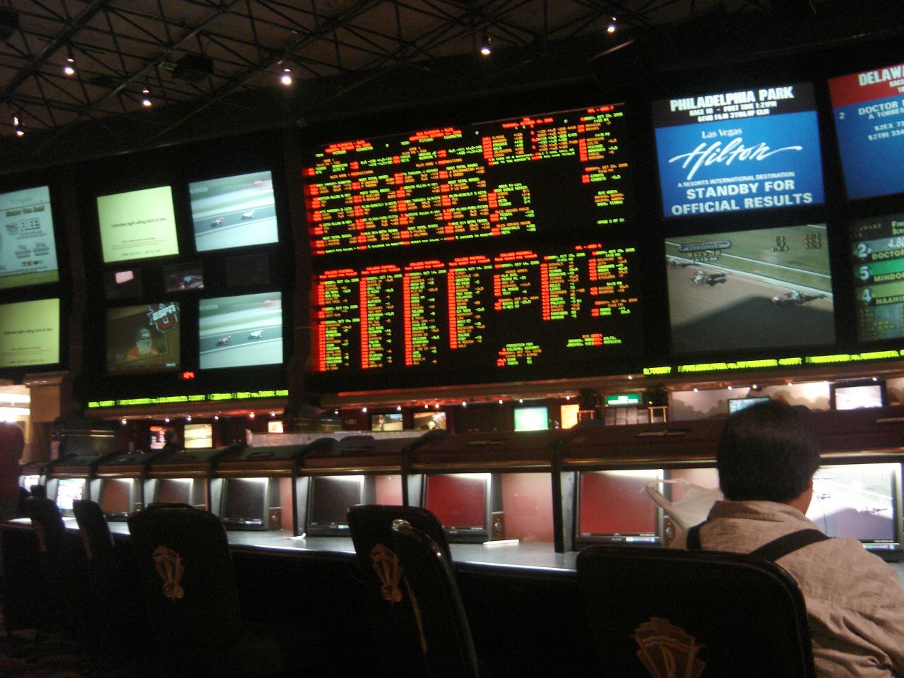 Sportsbook betting area representing geolocation checks in online gambling
