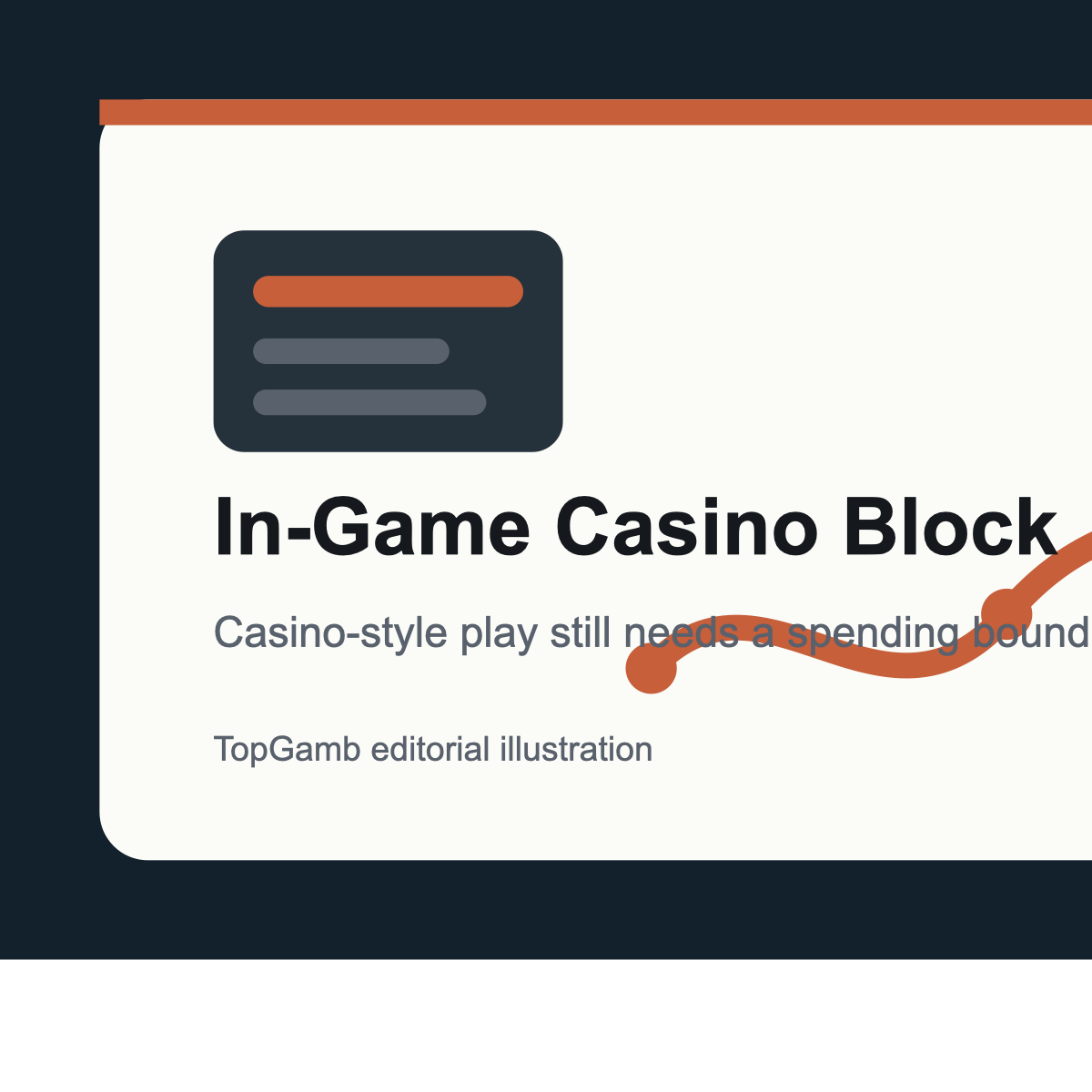 Game controller and casino-chip graphic representing an in-game casino block