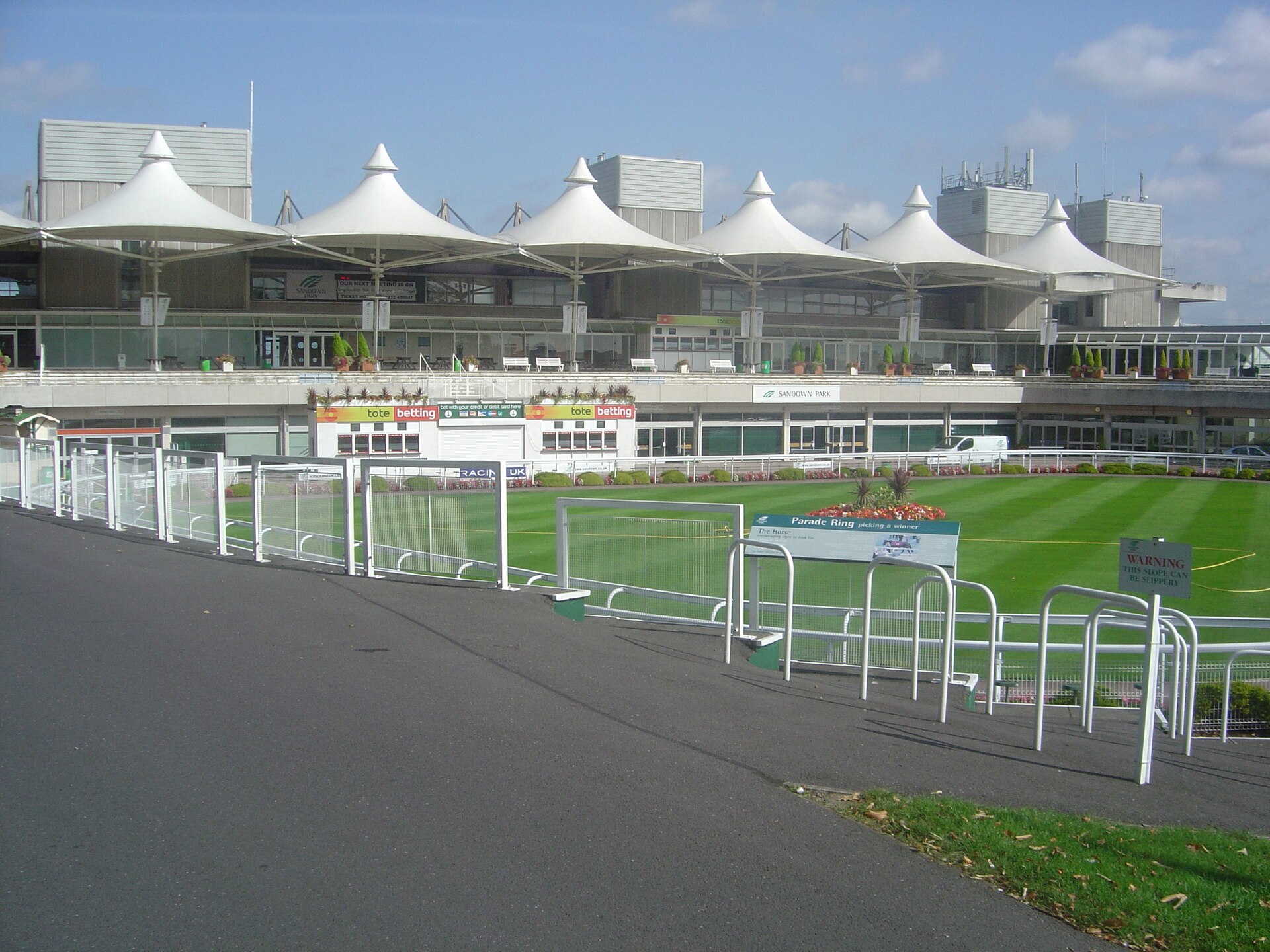 Sandown Park parade ring representing a racing bet slip checklist