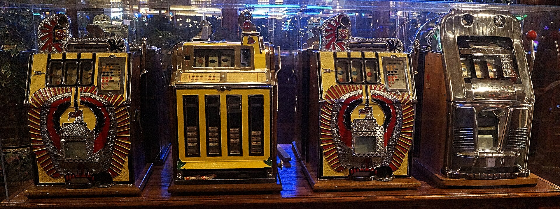Old casino slot machines representing sweepstakes casino redemption rule checks