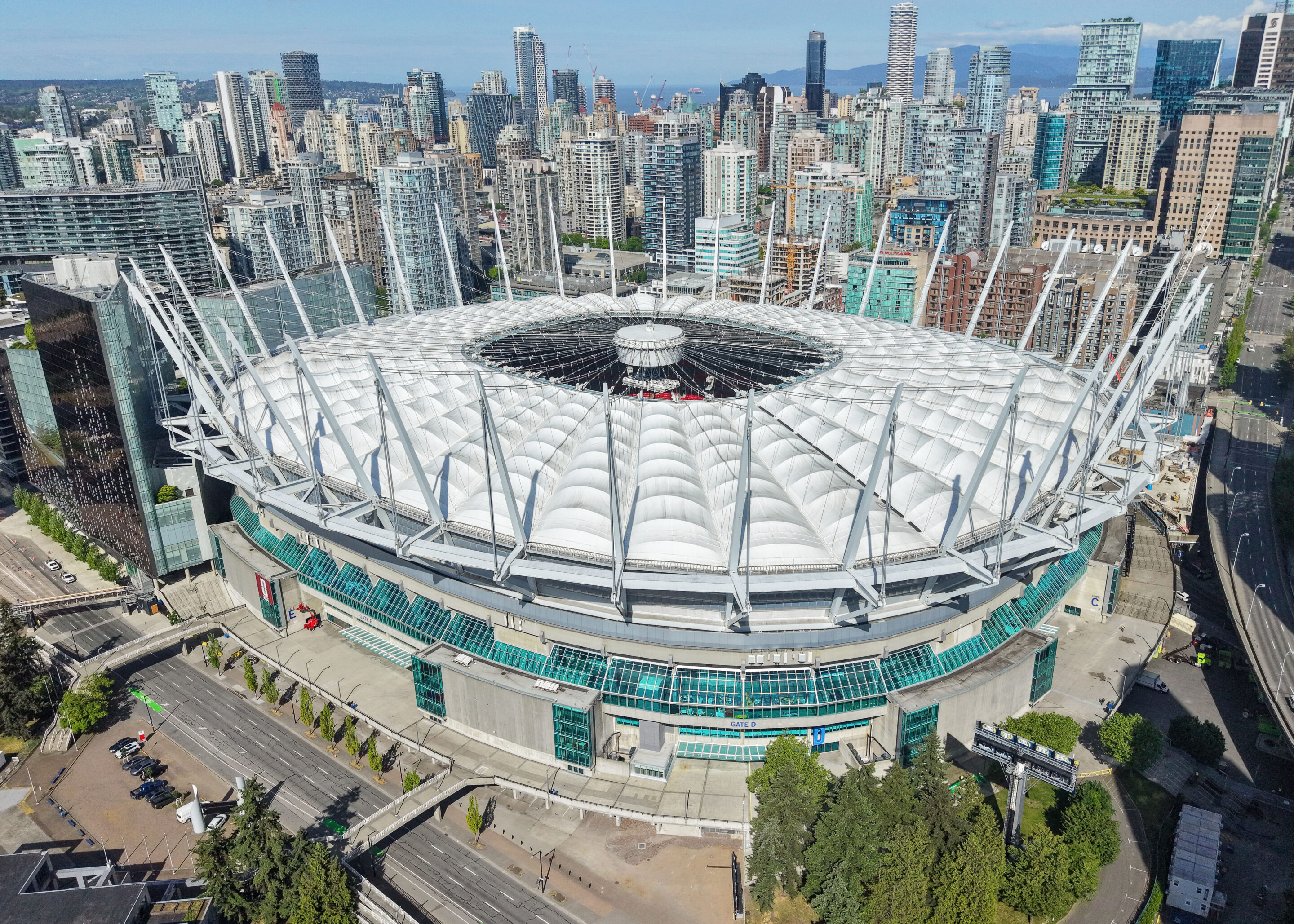 Aerial view of BC Place Vancouver for Switzerland vs Algeria World Cup preview