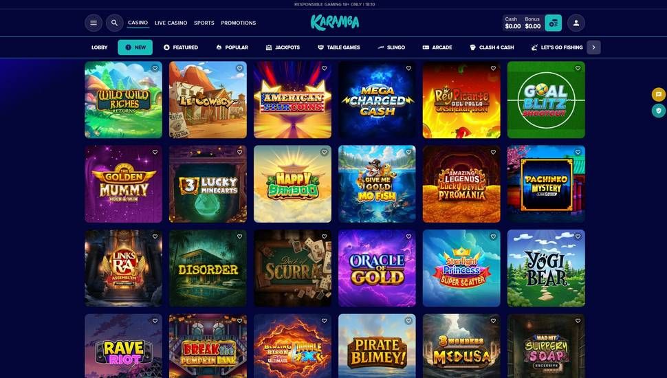 Karamba casino slots page