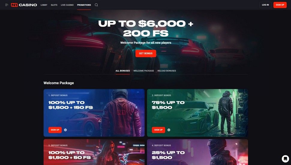 N1 Casino bonus page