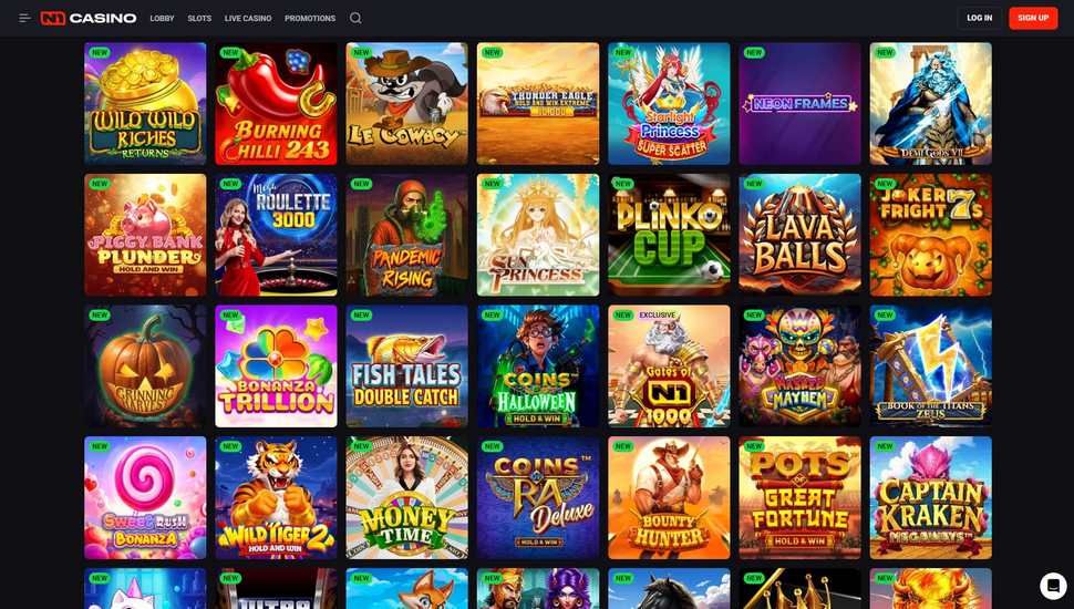 N1 Casino slots page