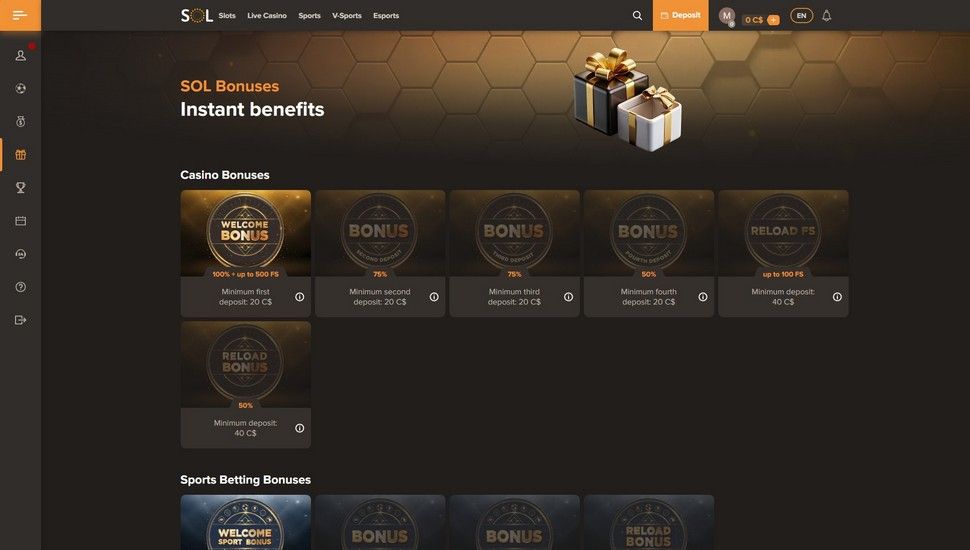 Sol Casino Bonuses