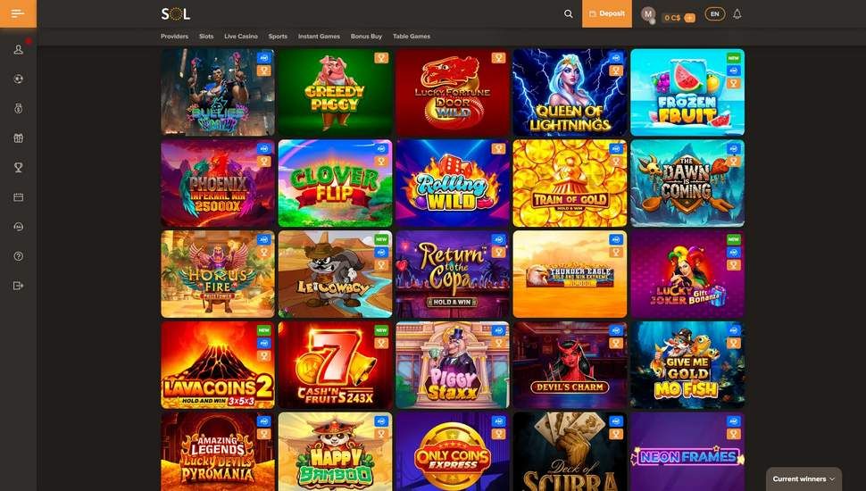 Games at Sol Casino