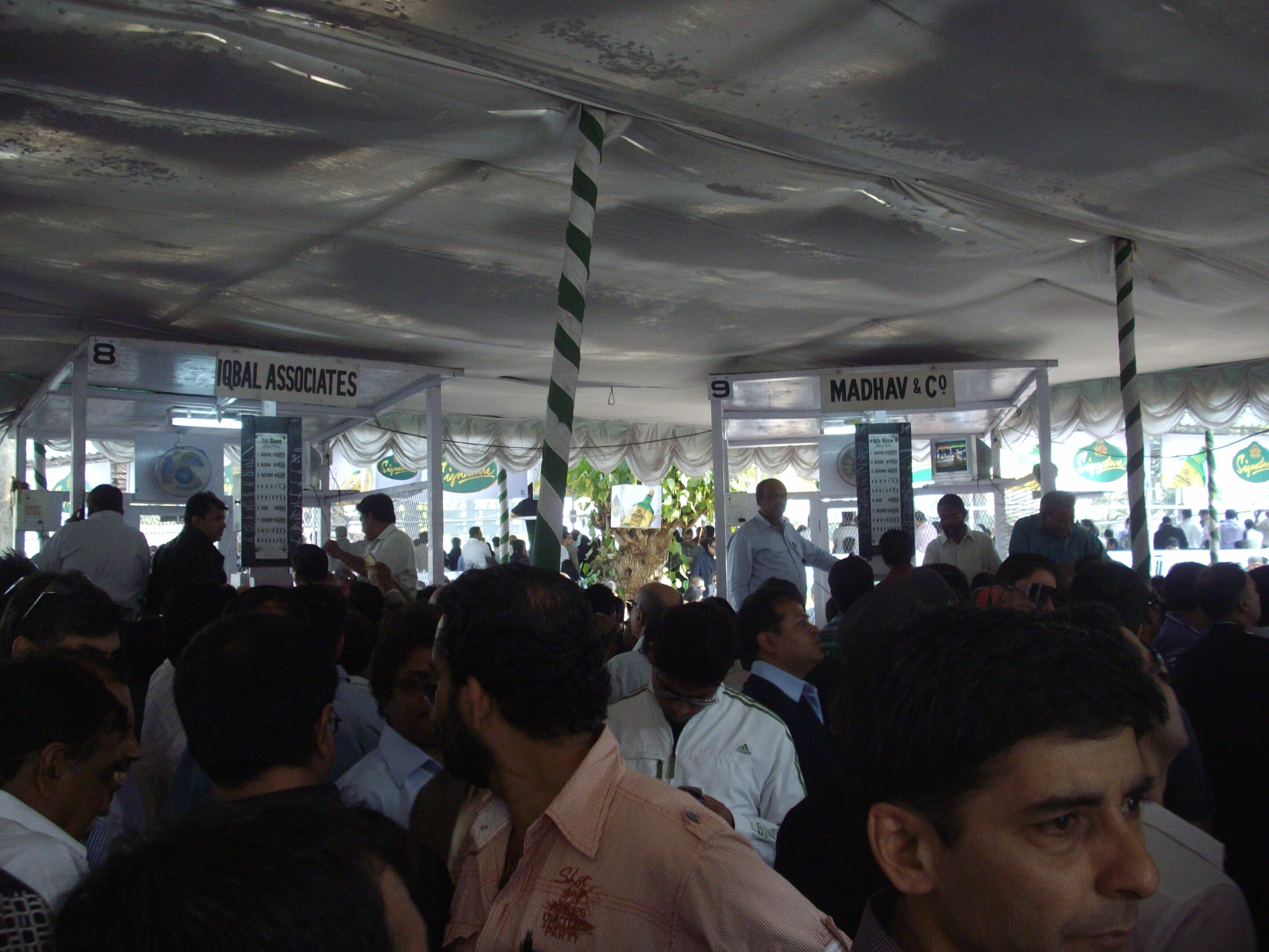 Bookmaker stalls representing two-way betting markets