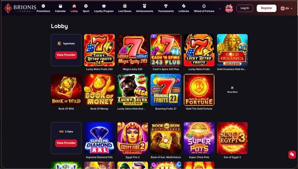 Dexsport.io casino games page