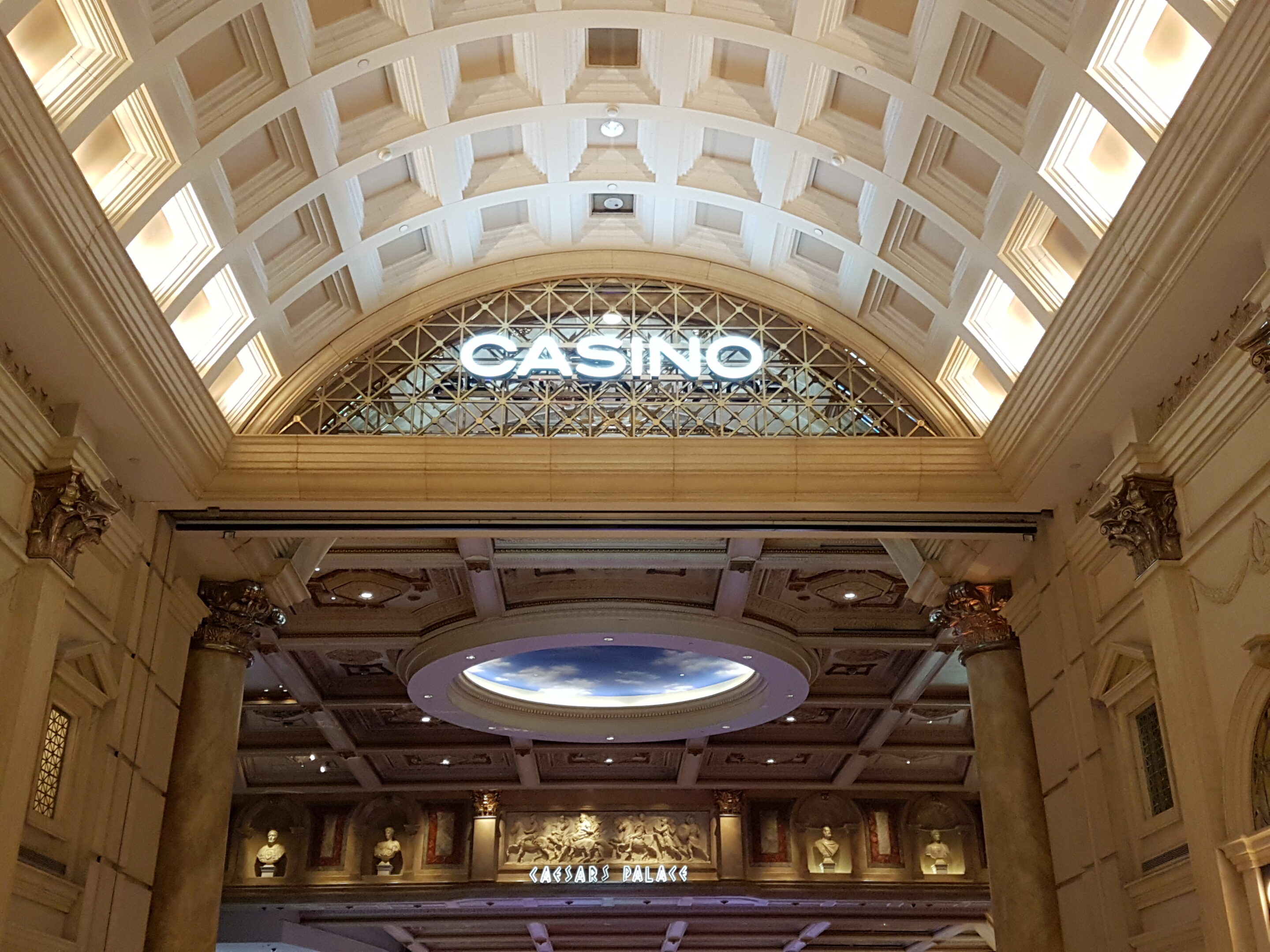 Casino floor at Caesars Palace representing inducement-based gambling marketing