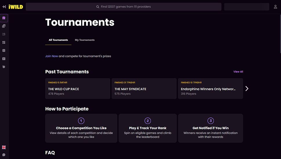 iWild Caisno - list of tournaments
