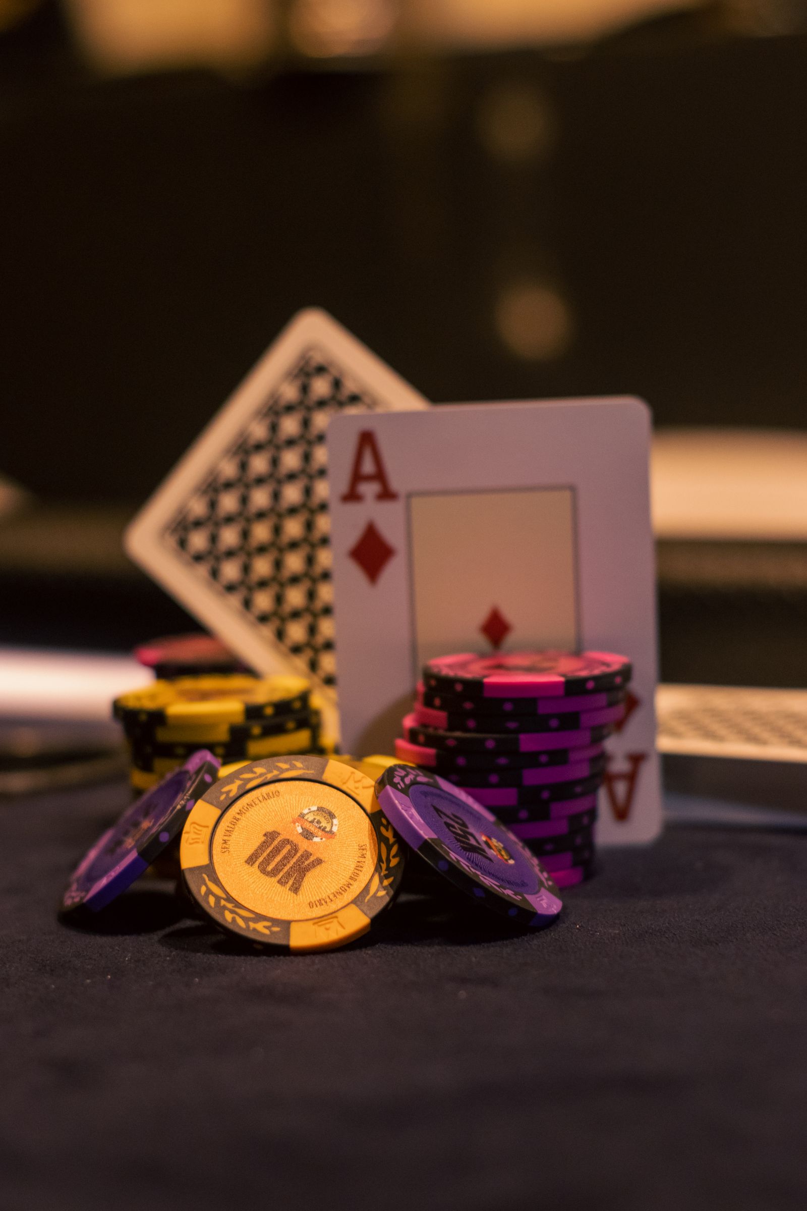 Casino cards and chips representing online gambling age verification