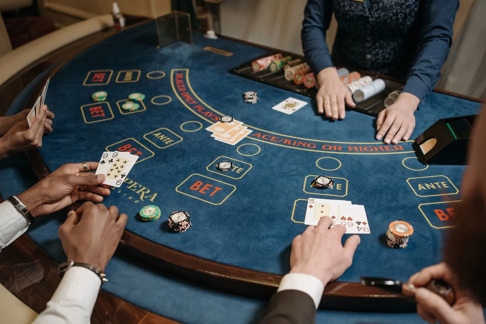 Casino table game representing RG Check responsible-gambling certification