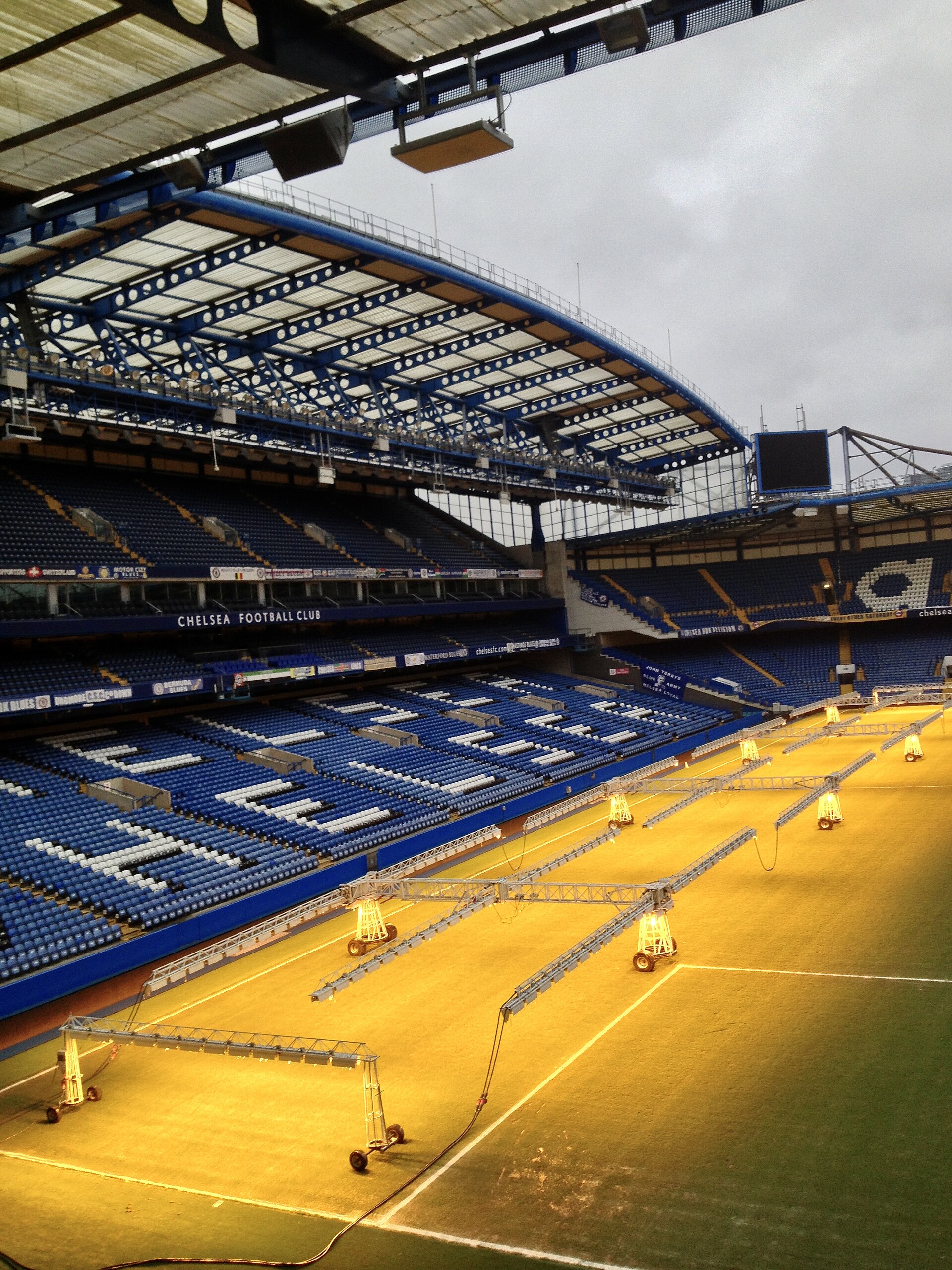 Inside Stamford Bridge before a Chelsea football match