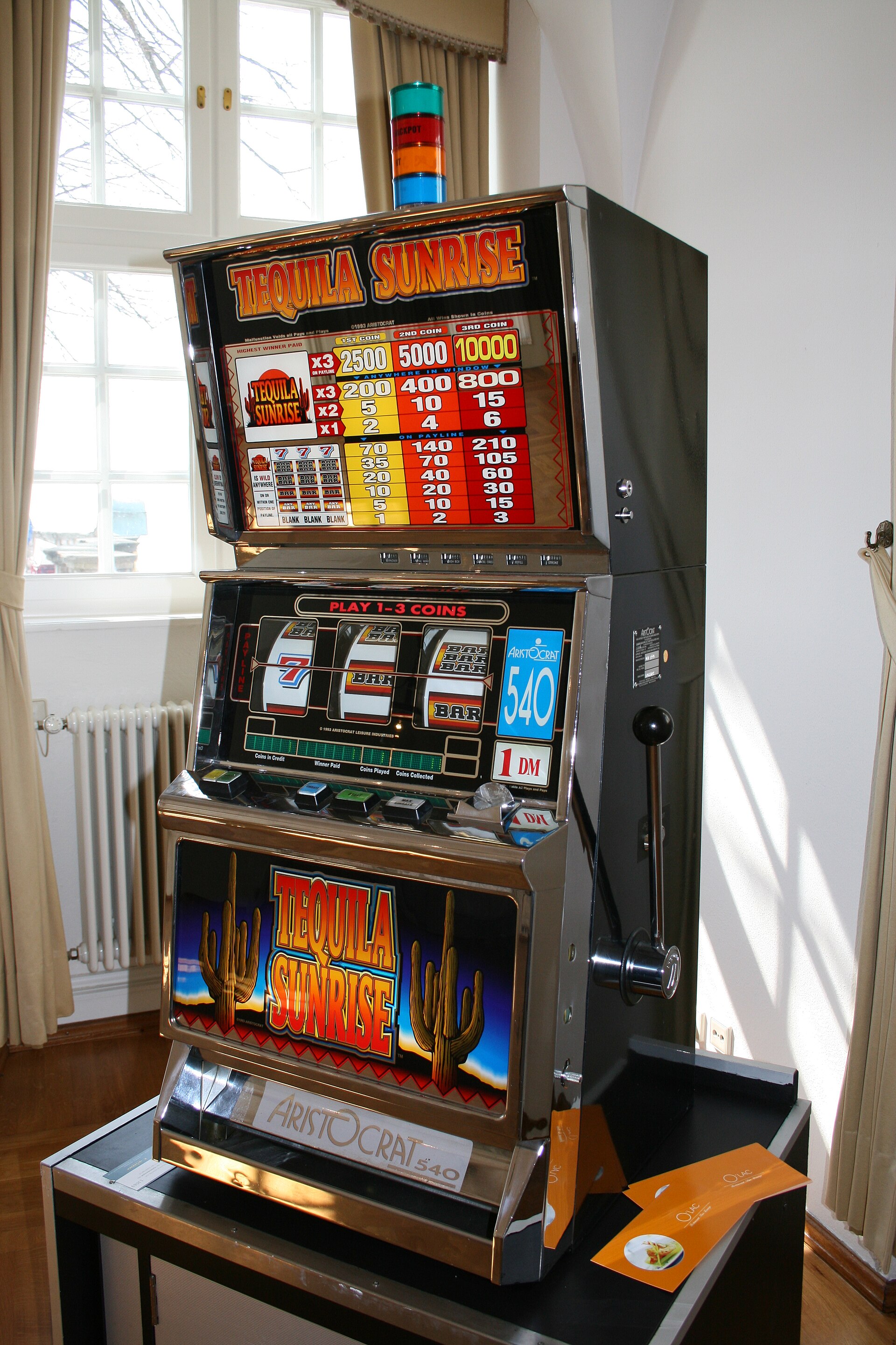 Tequila Sunrise slot machine in a casino setting