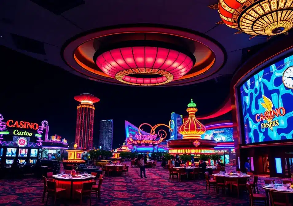 Aerial view of Macau’s iconic casino landscape, highlighting its economic vitality.