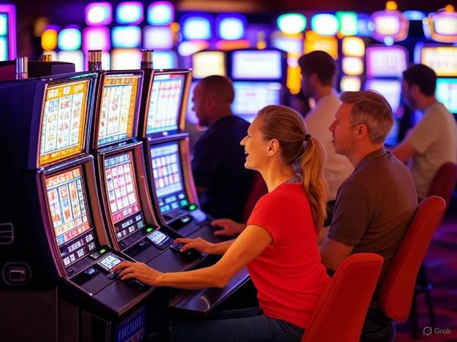 The evolution of slot machines depicted through a timeline from the Liberty Bell to modern digital machines.