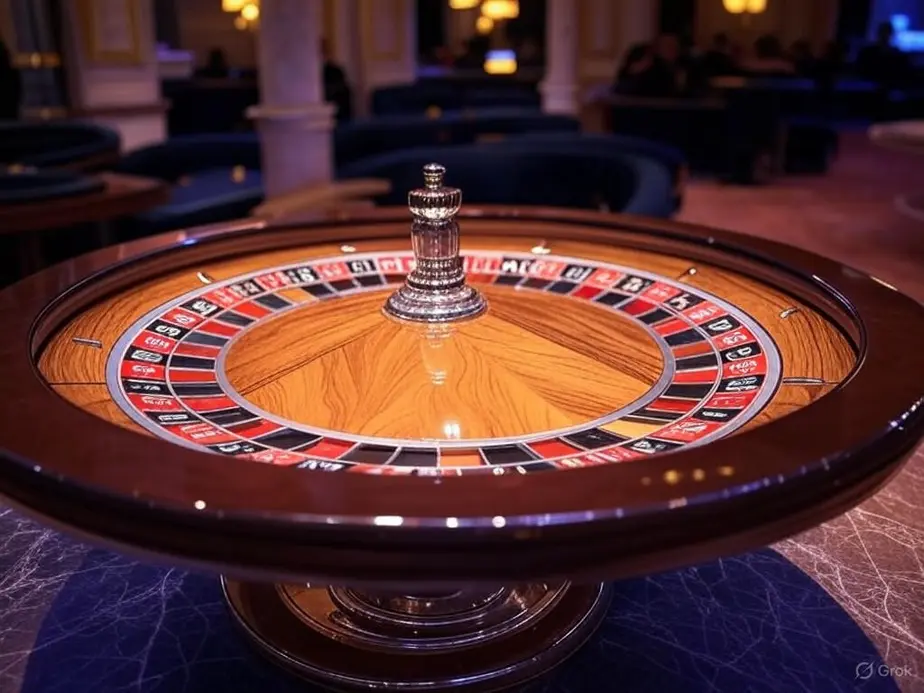 The lavish setup of a roulette table, showcasing the blend of chance and strategy.
