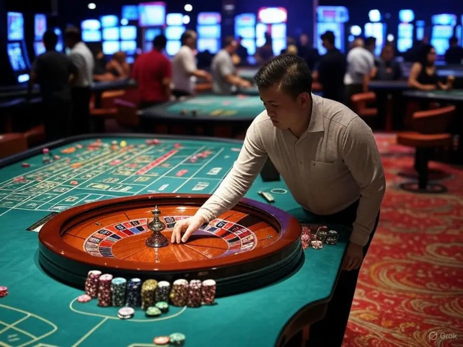 The unpredictable nature of the roulette wheel symbolizes the odds to overcome.