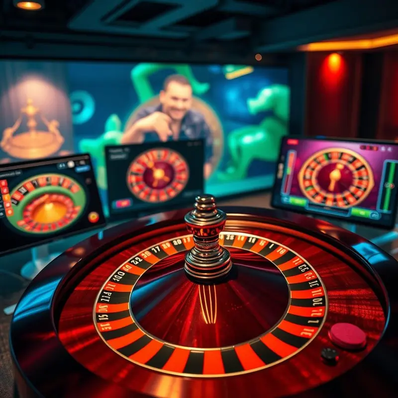 Digital roulette wheel interfaces illustrating various game variants and mechanics in online casinos.