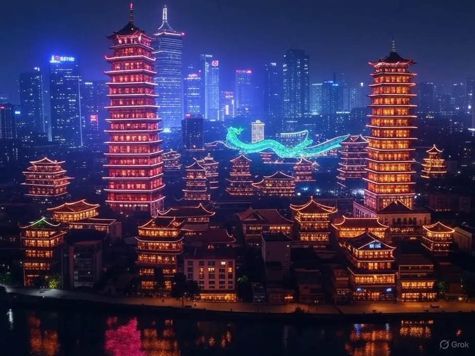 Where tradition melds with technology: Players in an anime-inspired vision of poker night in Asia, blending old and new.