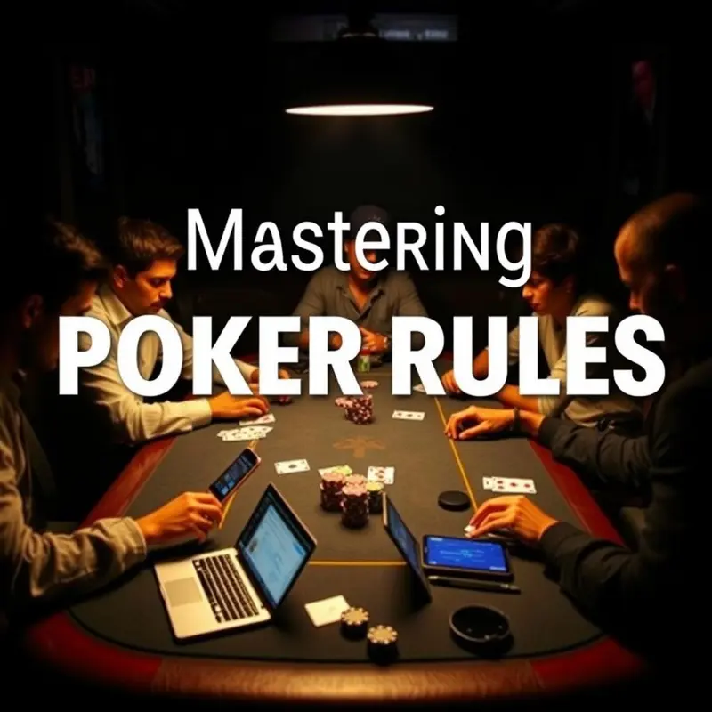 Poker basics highlighted by cards and chip stacks at a lively poker table setting.