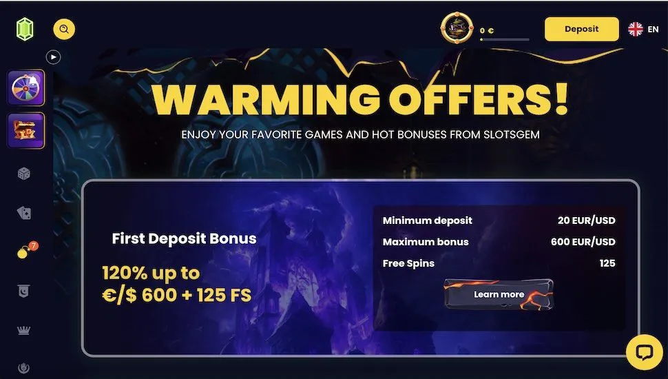 Slotsgem Bonuses