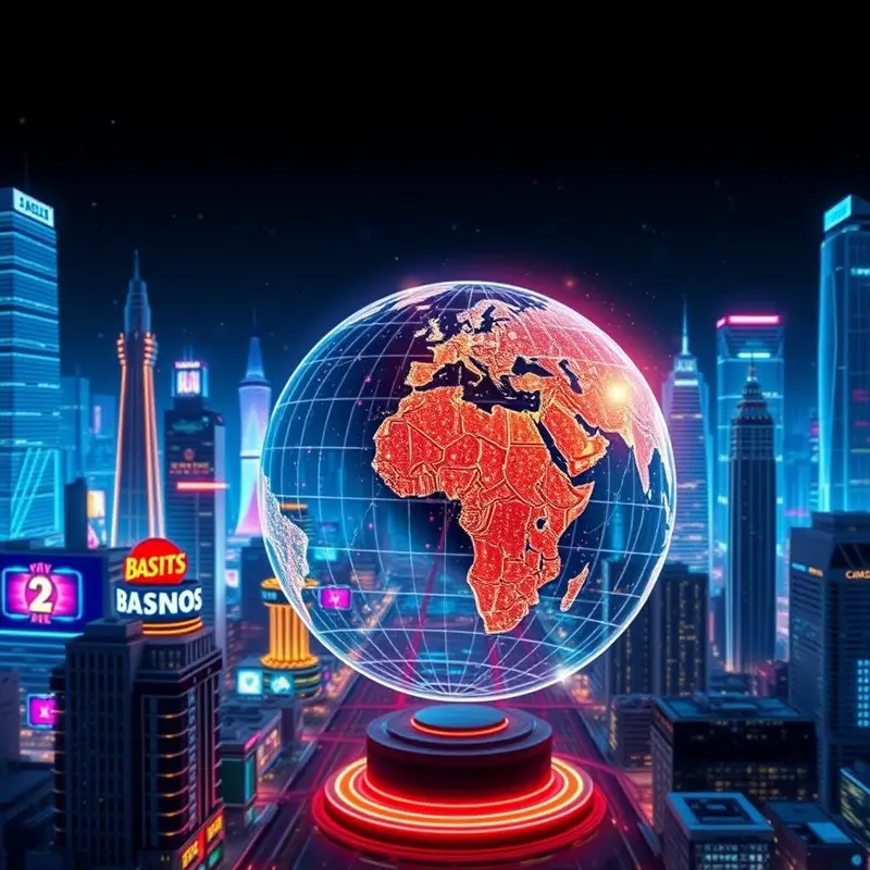 A depiction of legal elements governing online gambling, integrating digitally represented casinos.