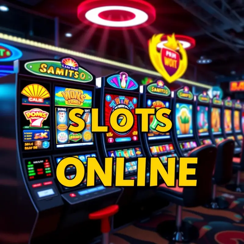 Illustration of multiple themed slot machines displaying key game features like bonus rounds and jackpots.