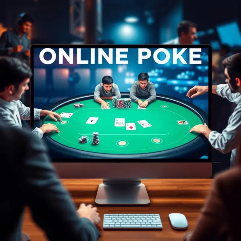A player analyzing multiple online poker tables, focusing on opponent actions to detect virtual tells.
